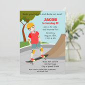 Schaats Park Fun Boy Verjaardagsfeestje Kaart (Staand voorkant)