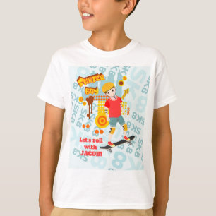 Schaats Park Fun Boy Verjaardagsfeestje T-shirt