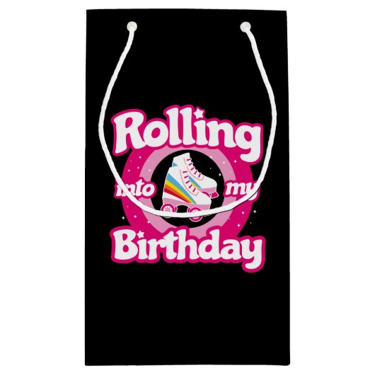 Schaats Party - Roller Roller Skating Birthday Klein Cadeauzakje (Achterkant)