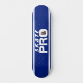 Schaats Pro Photo Gestreept Blauw & Wit Skateboard (Voorkant)