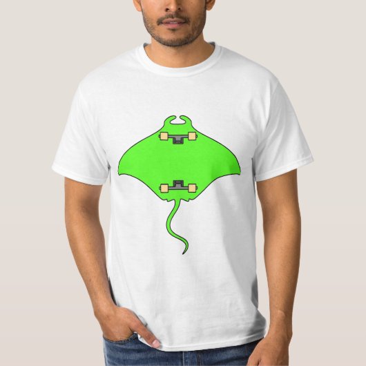 SCHAATS RAY STINGRAY SKATEBOARD VIST FUN FUNNY T-SHIRT (Voorkant)