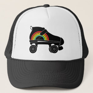 schaats-regenboog met quadroller trucker pet