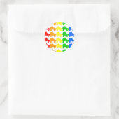 schaats regenboog ronde sticker (Tas)