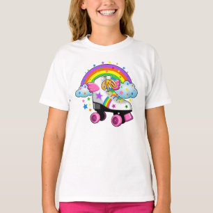 Schaats, regenboog, sterren voor meisjes, kinder t-shirt