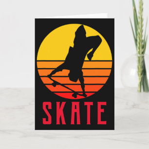Schaats Retro Vintage Skateboarder Skateboarden Kaart