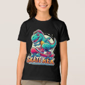 Schaats Rex - Cool Dinosaur Tri-Blend Shirt (Voorkant)