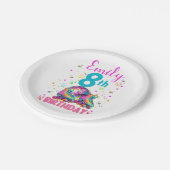 Schaats Roller Disco Verjaardagsmeisje Matching Papieren Bordje (Gekanteld)