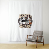 Schaats & Scare – Schattigee zwarte kat rolschaats Wandkleed (In situ)