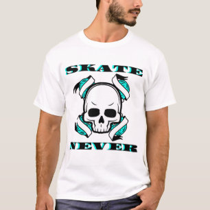 schaats schedel sterft nooit t-shirt
