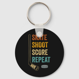 Schaats Schiet Score Herhaal Dappere Hockey Fan Mo Sleutelhanger
