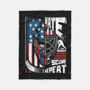 Schaats Schiet Score Herhaal IJshockey Amerikaanse Fleece Deken