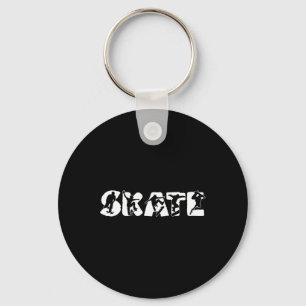 Schaats Silhouet Schaatsen Skateboard Schaatsen Sleutelhanger