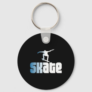Schaats Skateboard Retro Schaatsen Skateboarder Sleutelhanger
