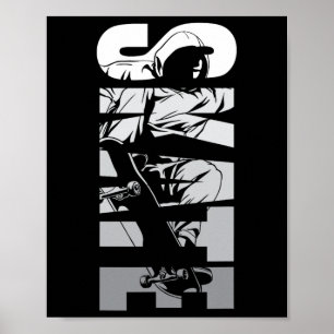 Schaats Skater Skateboard Retro 90s Poster