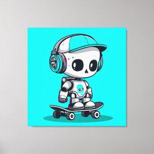 Schaats SkullBot Canvas Afdruk