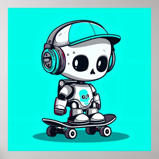 Schaats SkullBot Poster (Voorkant)