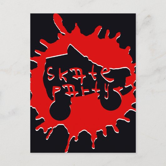 schaats splatz-partijuitnodiging uitnodiging briefkaart (Voorkant)