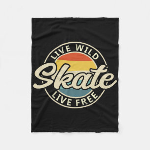 Schaats Vintage 80s 90s Retro 1  Fleece Deken