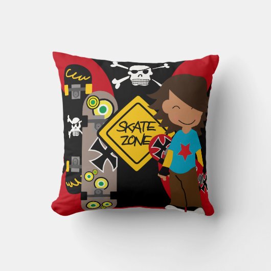 Schaats Zone Skateboarden Kussen (Voorkant)