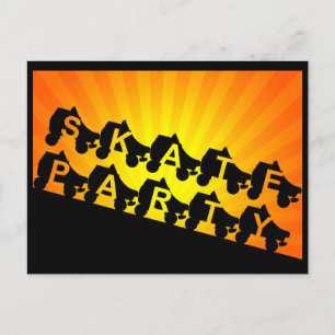 schaats: zonnestralen uitnodiging briefkaart