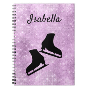 Schaatsboek kunstschaatsen paarse glans notitieboek