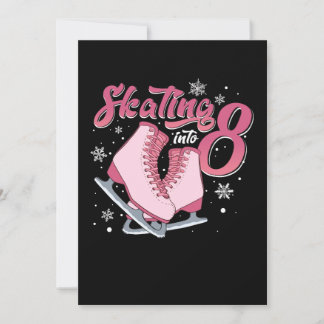 Schaatsen 8-jarige Verjaardagsmeisje 8 Jaar Oud Kaart