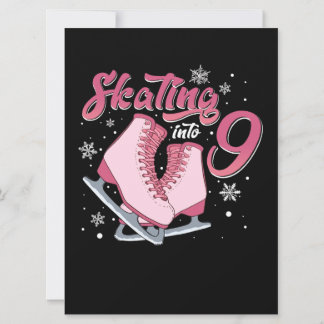 Schaatsen 9e verjaardag meisje 9 jaar oud kaart
