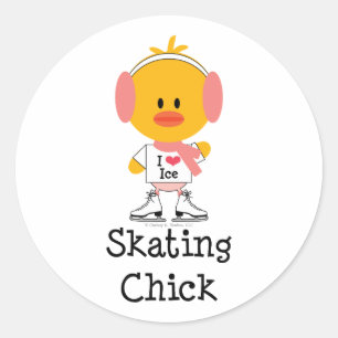 Schaatsen Chick Stickers