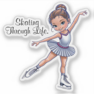 "Schaatsen door het leven" schaatser Sticker