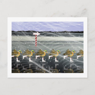 Schaatsen Ducks voor Kerstmis Feestdagenkaart