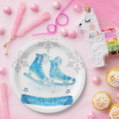 Schaatsen gepersonaliseerde verjaardag papieren bordje (Feest)