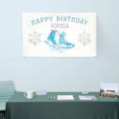 Schaatsen Happy Birthday gepersonaliseerd Spandoek (Beurs)