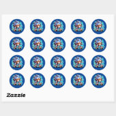 Schaatsen Hedgehog: 8-bits Pixel Adventure Pixel A Ronde Sticker (Vel)