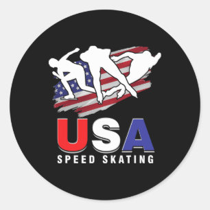 Schaatsen Ijs Schaatssport Schaatsers Snelheid Kun Ronde Sticker