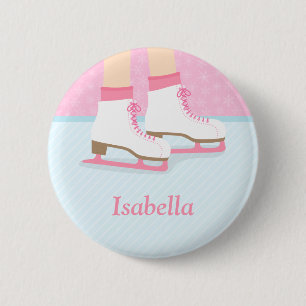 Schaatsen IJsbaan Voor Meisjes Ronde Button 5,7 Cm