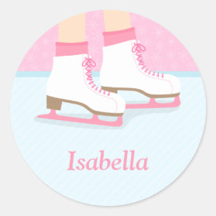 Schaatsen Ijsbaan Voor Meisjes Ronde Sticker