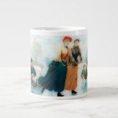 Schaatsen in Noorwegen - grappige vintage graphics Extra Grote Beker (Voorkant)