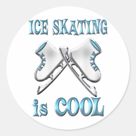 Schaatsen is cool ronde sticker (Voorkant)