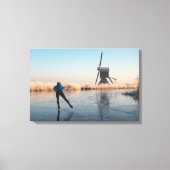 Schaatsen langs windmolen en riet canvas (Voorkant)