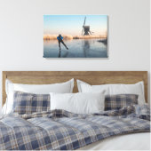 Schaatsen langs windmolen en riet canvas (Insitu (Slaapkamer))