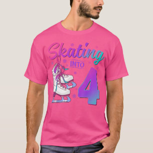 Schaatsen op 4de verjaardag 4-jarige kunstschaatse t-shirt