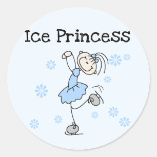 Schaatsen Prinses Tshirts en geschenken Ronde Sticker