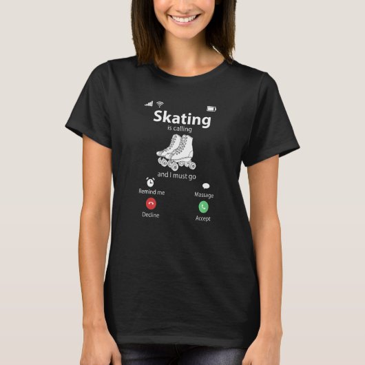 Schaatsen Quotes Rollers T-shirt (Voorkant)