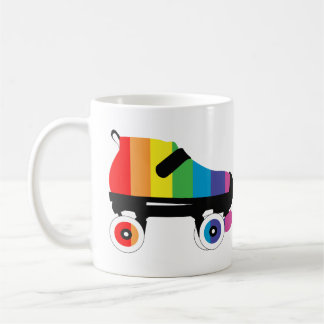 schaatsen regenboogstrepen voor rollen koffiemok