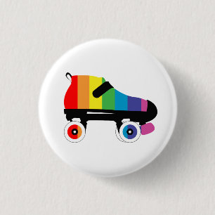 schaatsen regenboogstrepen voor rollen ronde button 3,2 cm