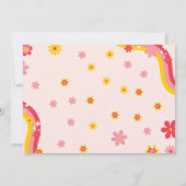 Schaatsen Retro groovy Verjaardag laten we rollen Aankondiging (Achterkant)