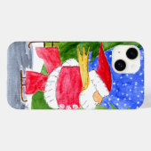 Schaatsen Santa iPhone 14 Gerst Er Hoesje (Achterkant (horizontaal))