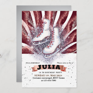 schaatsen schaatsen zilver glanzend bruin rood kaart