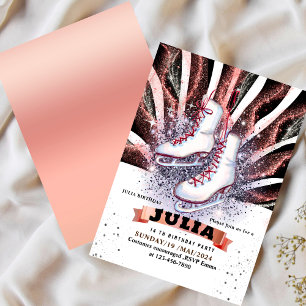 schaatsen schaatsen zilver glanzend roze zwart kaart