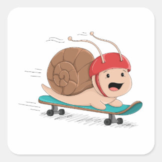 Schaatsen Slakken Cartoon Sticker